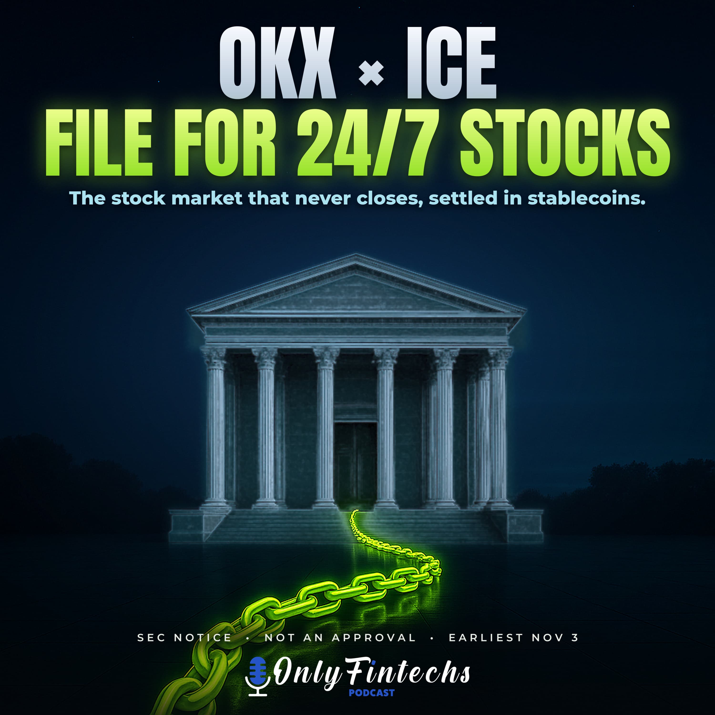 OKX × ICE Plan 24/7 Tokenized Stock Venue: SEC Notice, Not Approval episode cover